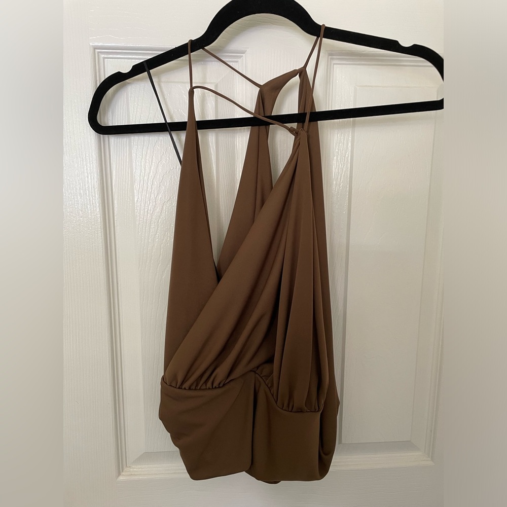 Brown Asymmetrical Top
